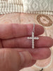 Moissanite Cross Pendant Necklace in 18k White Gold - EverlyCrafted