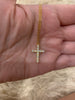 Moissanite Cross Pendant Necklace in 925 Sterling Silver 18K Gold Plated - EverlyCrafted