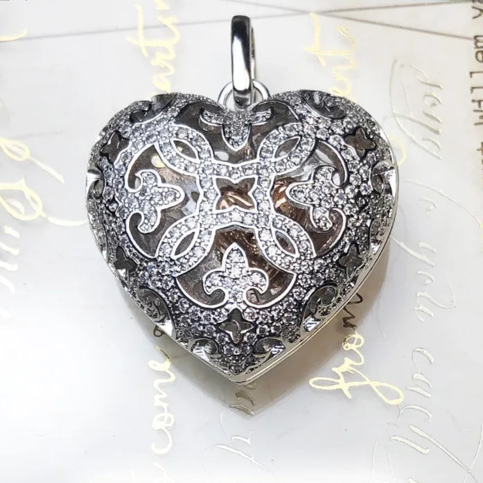 925 Sterling Silver Heart Locket Pendant Jewelry for Women - EverlyCrafted