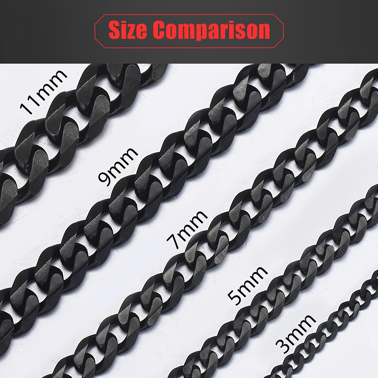 Men's Black Gold Silver Stainless Steel Cuban Link Chain Necklace - EverlyCrafted