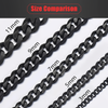 Men's Black Gold Silver Stainless Steel Cuban Link Chain Necklace - EverlyCrafted
