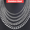 Men's Black Gold Silver Stainless Steel Cuban Link Chain Necklace - EverlyCrafted
