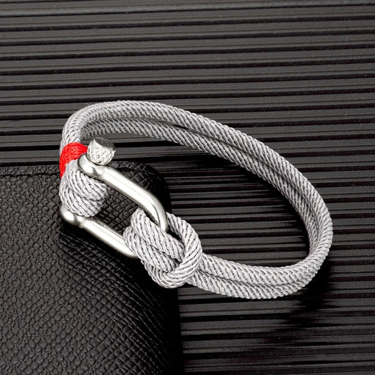 Black Stainless Steel U-Shape Survival Bracelet - EverlyCrafted
