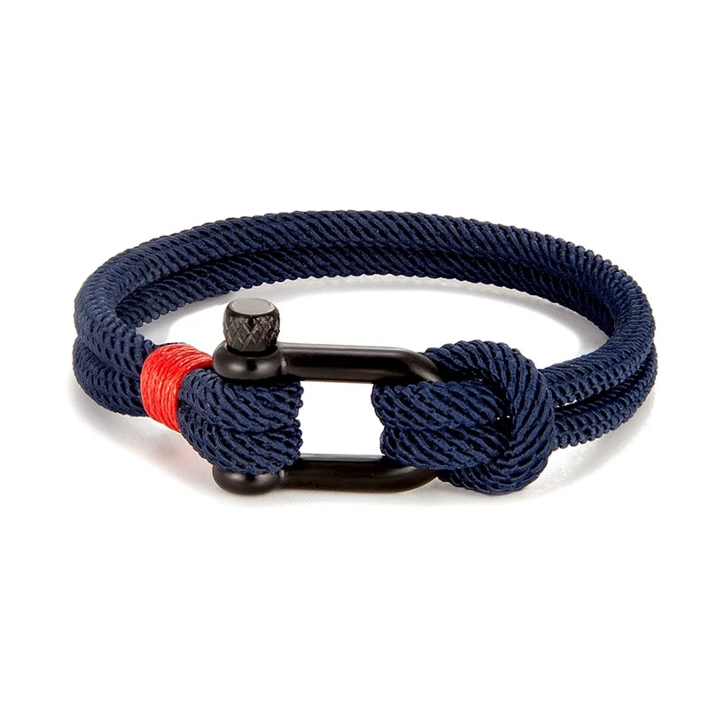 Black Stainless Steel U-Shape Survival Bracelet - EverlyCrafted