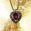 Red Winged Heart Pendant Necklace - 925 Sterling Silver - EverlyCrafted