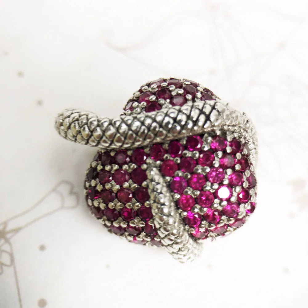 Vintage Snake Pendant with Heart | 925 Sterling Silver Jewelry - EverlyCrafted