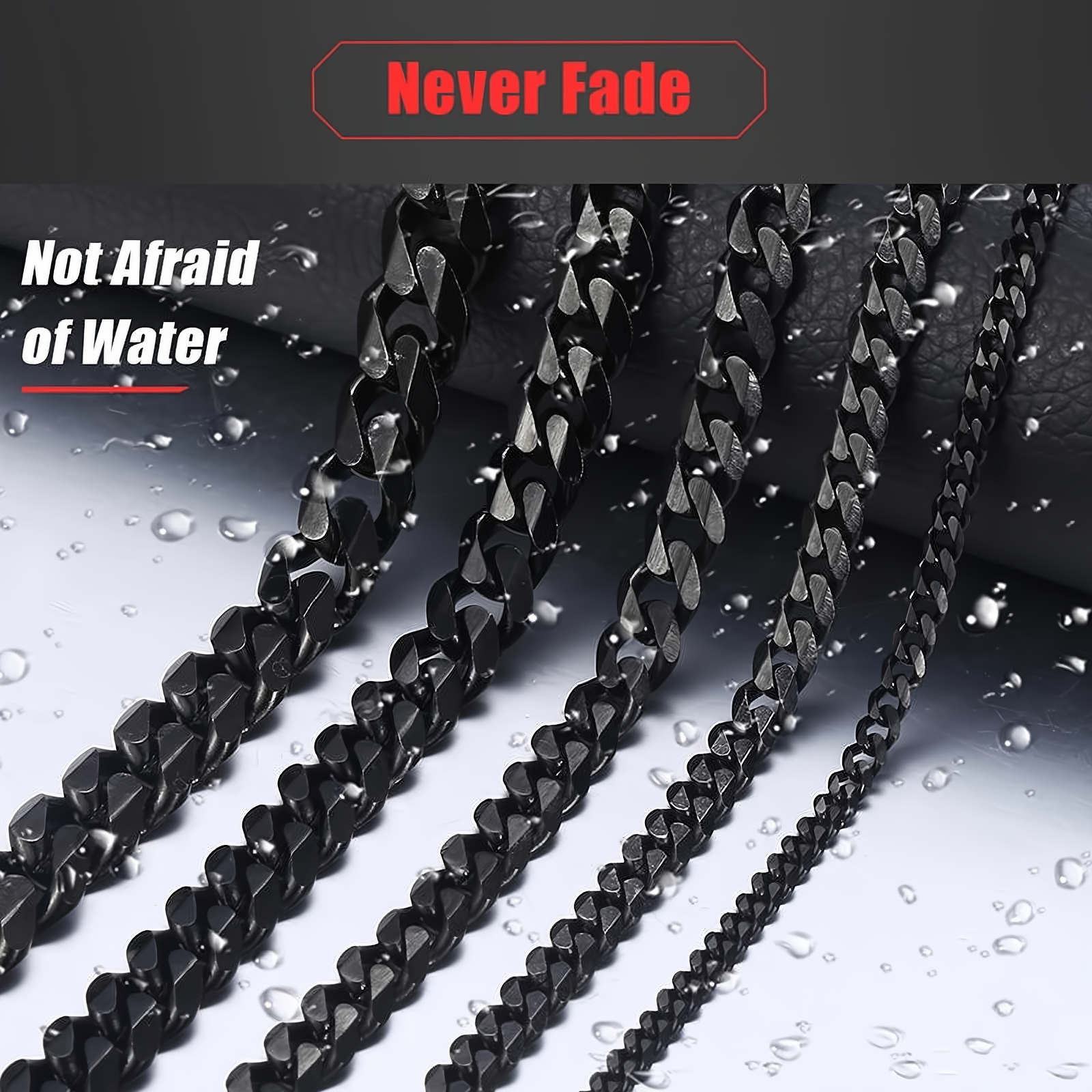 Men's Black Gold Silver Stainless Steel Cuban Link Chain Necklace - EverlyCrafted