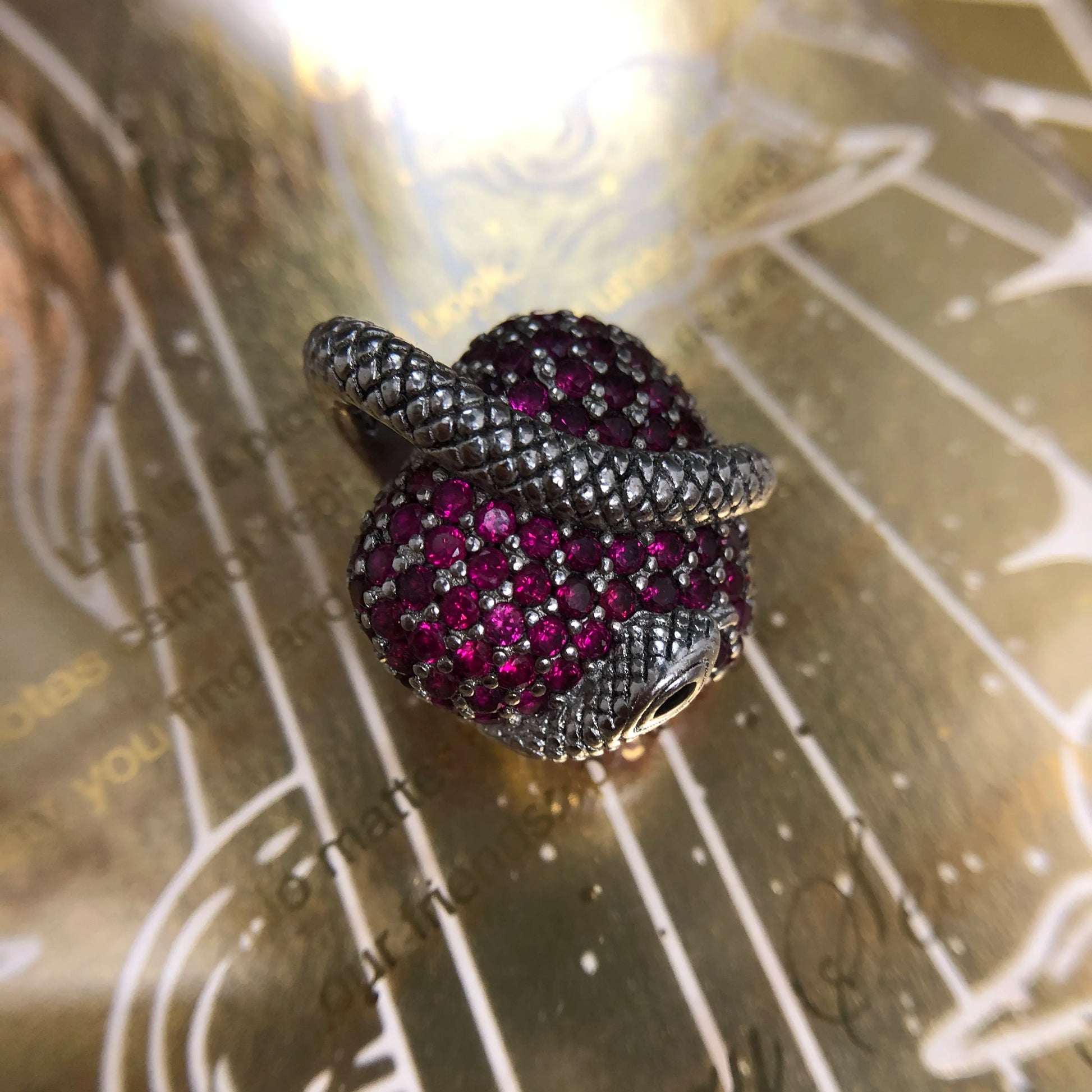 Vintage Snake Pendant with Heart | 925 Sterling Silver Jewelry - EverlyCrafted