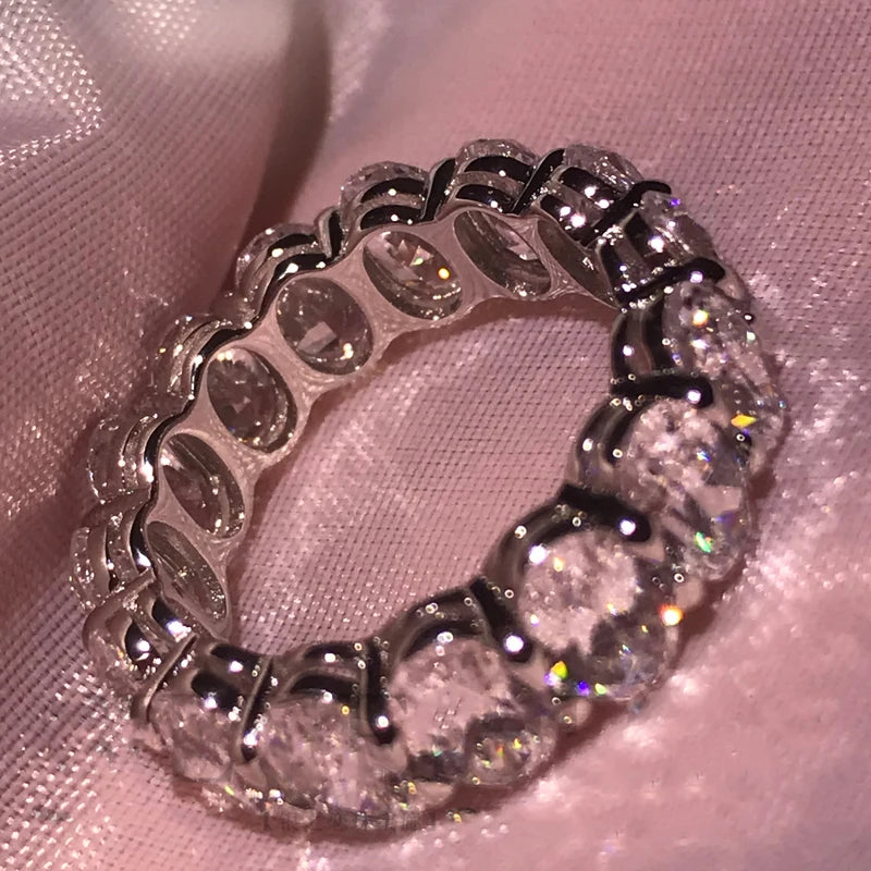 7.5ctw 925 Sterling Silver Oval Engagement Eternity Ring - EverlyCrafted