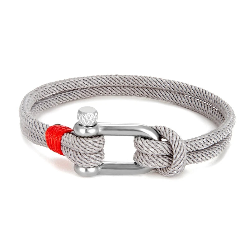 Black Stainless Steel U-Shape Survival Bracelet - EverlyCrafted