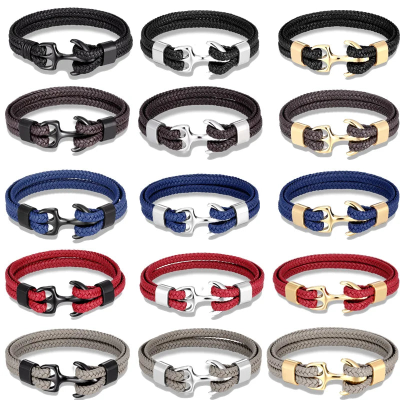Navy Style Anchor Bracelet for Men and Women - EverlyCrafted