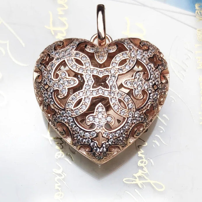 925 Sterling Silver Heart Locket Pendant Jewelry for Women - EverlyCrafted