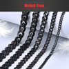 Men's Black Gold Silver Stainless Steel Cuban Link Chain Necklace - EverlyCrafted