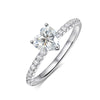 2 CT Heart Moissanite Engagement Ring in 925 Sterling Silver 18K Gold - EverlyCrafted