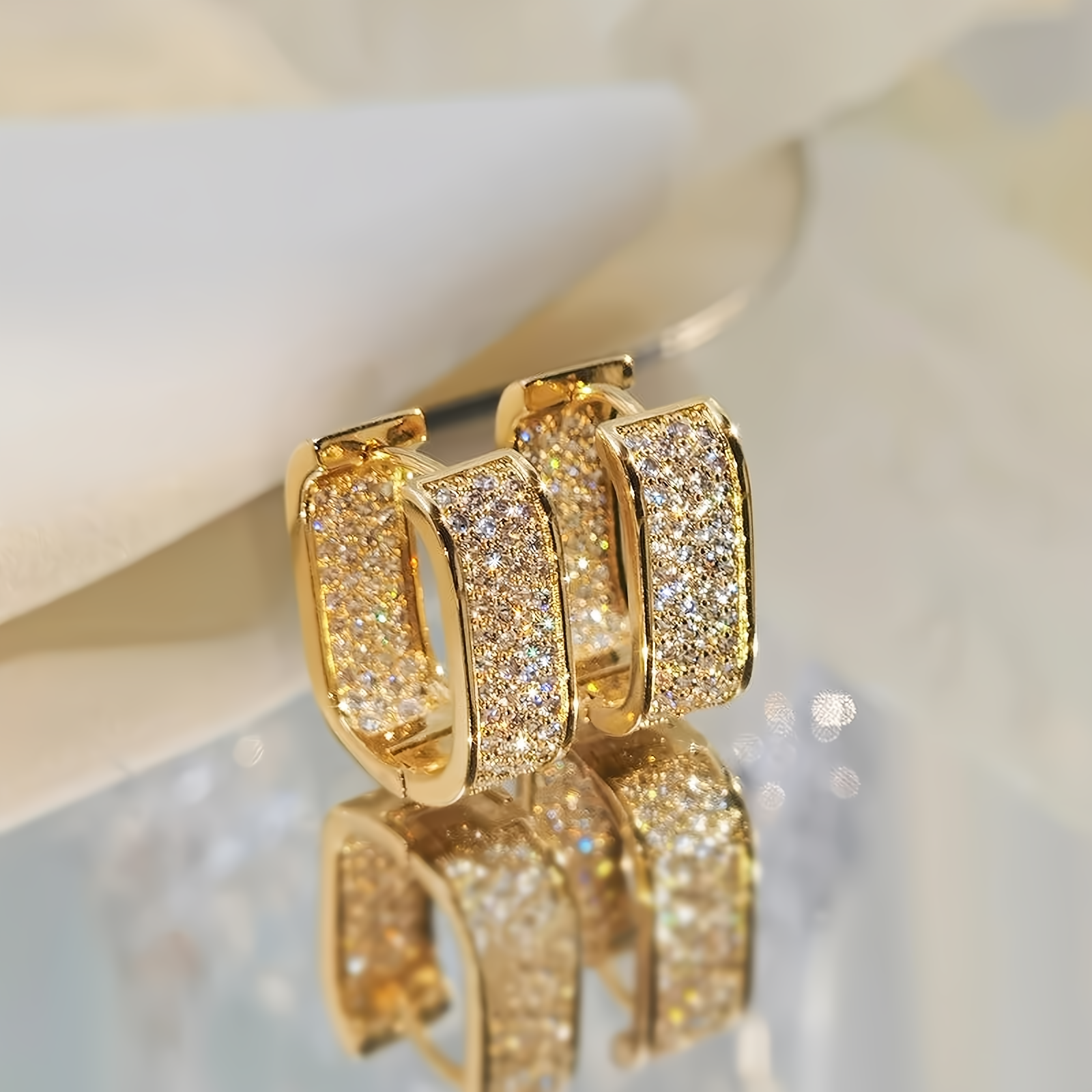 Full Moissanite Square Hoop Earrings in Silver 925 - EverlyCrafted