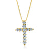 Moissanite Cross Pendant Necklace in 925 Sterling Silver 18K Gold Plated - EverlyCrafted