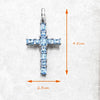 Sterling Silver Aquamarine Cross Pendant - Fine Jewelry - EverlyCrafted