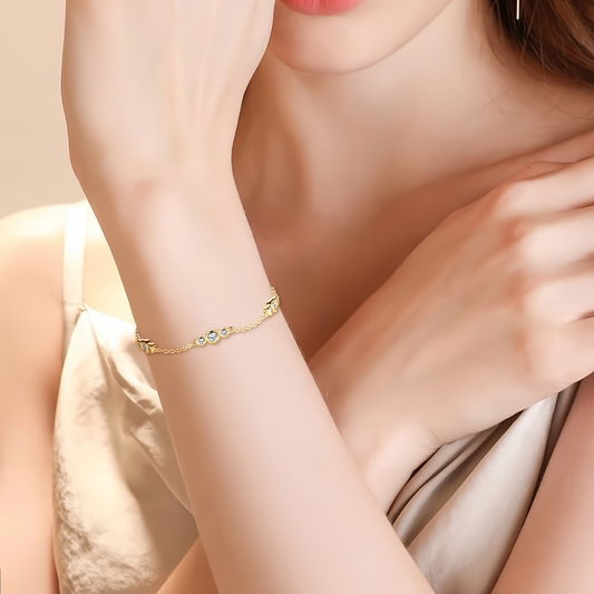 Moissanite Bracelet - 18k Gold Plated 925 Sterling Silver - EverlyCrafted