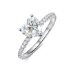2 CT Heart Moissanite Engagement Ring in 925 Sterling Silver 18K Gold - EverlyCrafted