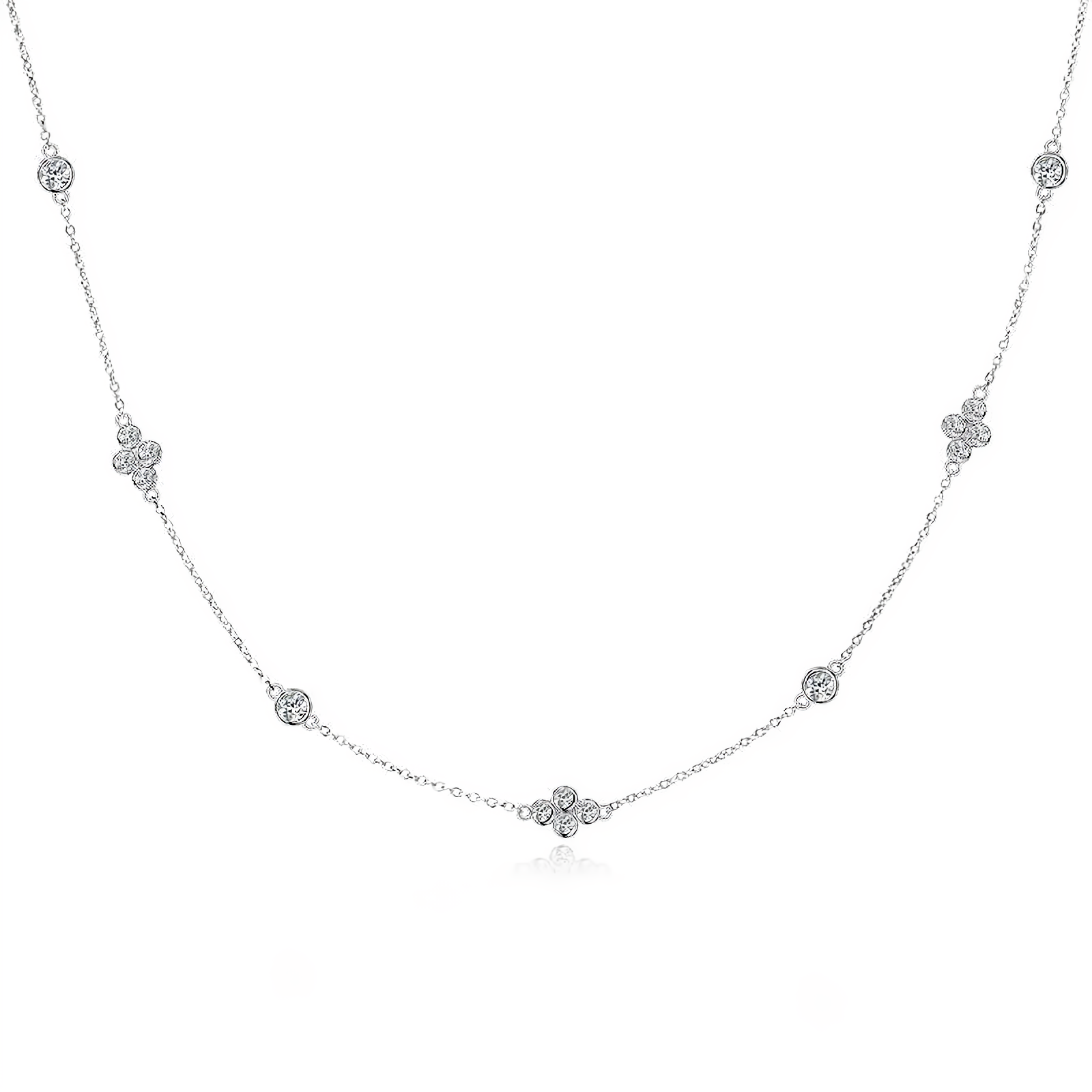 Elegant Moissanite Choker Necklace - 925 Sterling Silver - EverlyCrafted