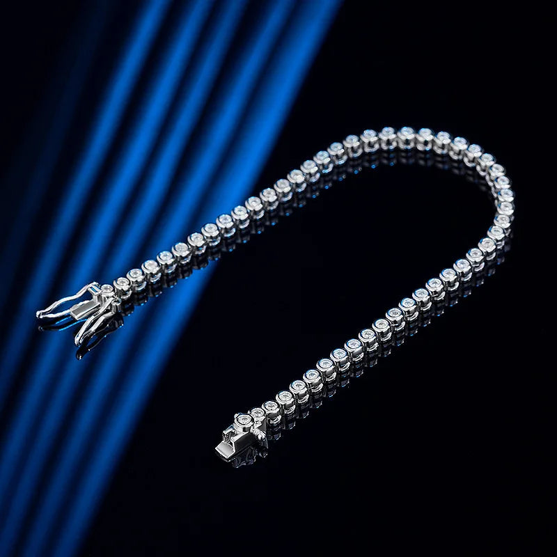 2mm Moissanite Tennis Bracelet for Men & Women - Sterling Silver - EverlyCrafted