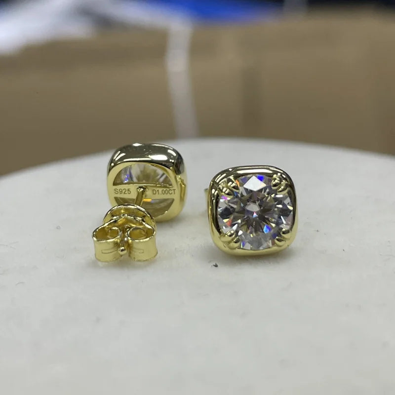 6.5MM 1CT Moissanite Earrings in 925 Sterling Silver - EverlyCrafted