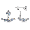 Full Moissanite Double-Sided Stud Earrings in 925 Sterling Silver - EverlyCrafted