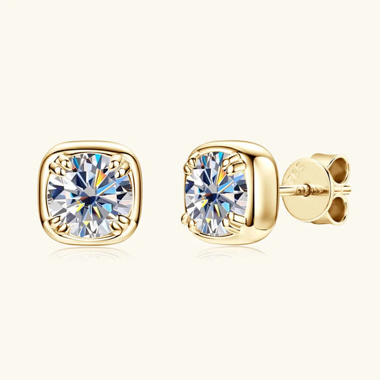 6.5MM 1CT Moissanite Earrings in 925 Sterling Silver - EverlyCrafted