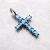 Sterling Silver Aquamarine Cross Pendant - Fine Jewelry - EverlyCrafted