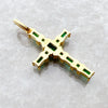 18K Gold Plated Cross Pendant with Green Stones - 925 Sterling Silver - EverlyCrafted