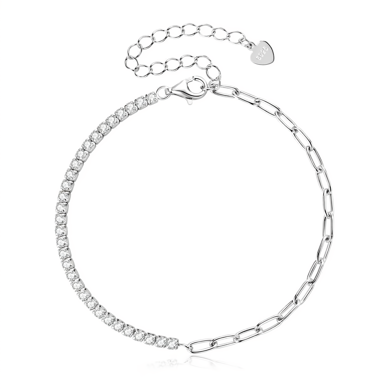 Moissanite Half Tennis Bracelet - 18k Gold Plated 925 Sterling Silver - EverlyCrafted
