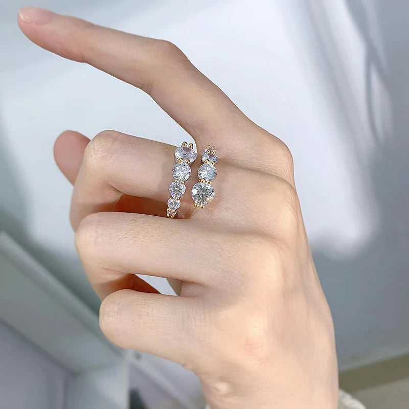 3.26 CTW Moissanite Engagement Ring in 18K Gold Plated 925 Sterling Silver - EverlyCrafted