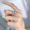 3.26 CTW Moissanite Engagement Ring in 18K Gold Plated 925 Sterling Silver - EverlyCrafted