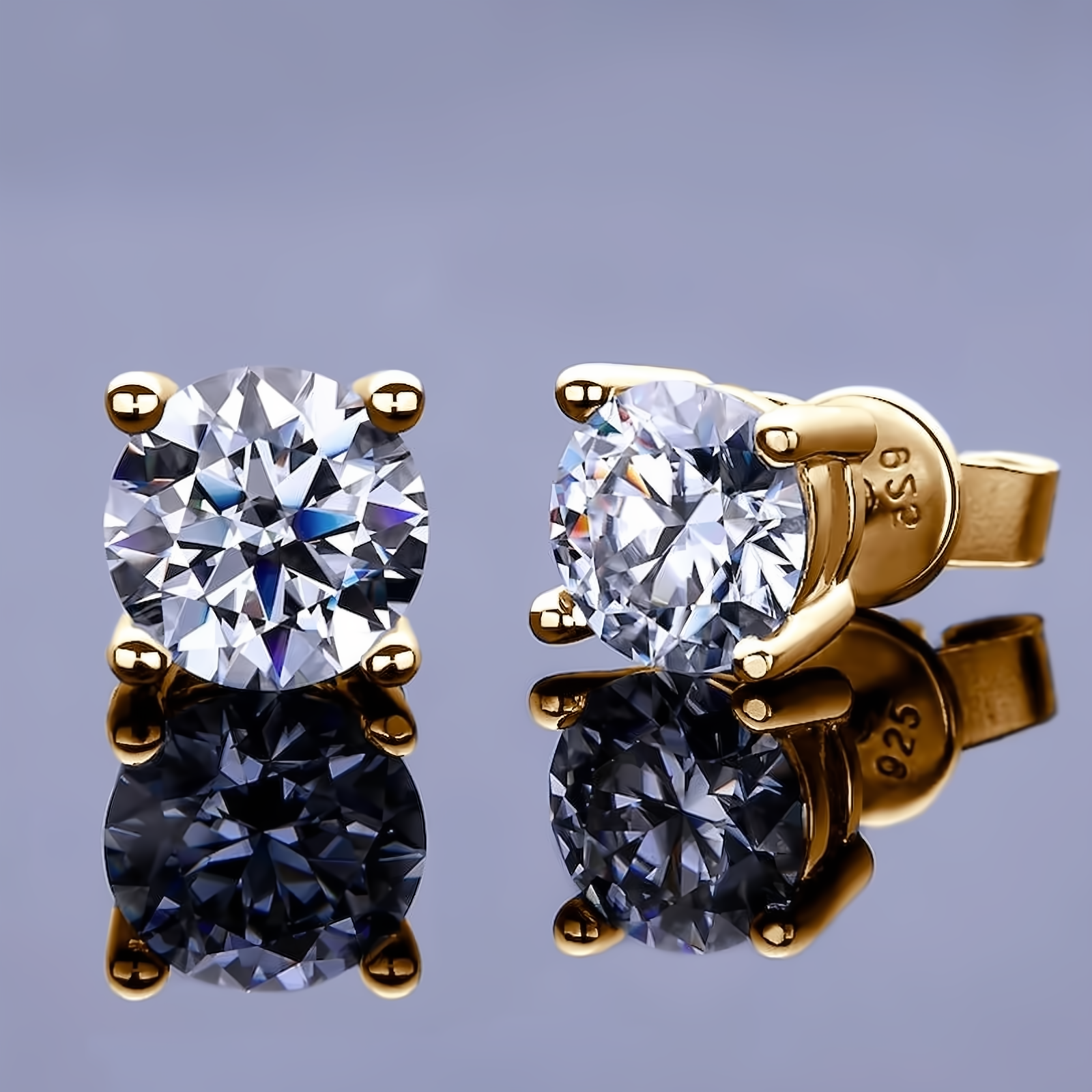 Moissanite Stud Earrings 0.3-2CT 925 Sterling Silver - EverlyCrafted