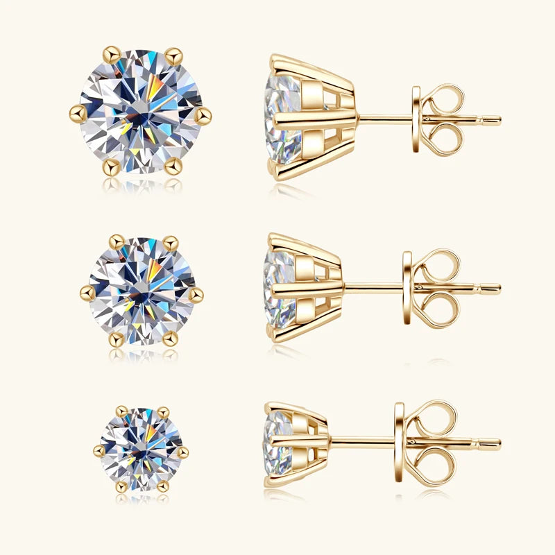 925 Silver Moissanite Jewelry Set with Gold Plating - EverlyCrafted