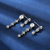 3mm Moissanite Tassel Drop Earrings in 925 Sterling Silver - EverlyCrafted