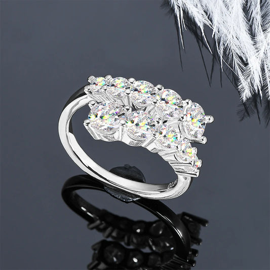 3.26 CTTW Moissanite Bridal Ring - 18K Gold Plated 925 Sterling Silver