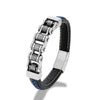 Punk Men's Braided Genuine Leather Bracelet with Magnetic Buckle - EverlyCrafted