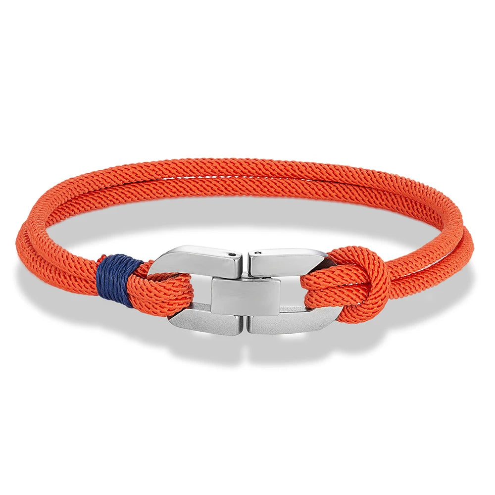 Double Strand Braided Rope Bracelet with Stainless Steel U-Buckle - EverlyCrafted
