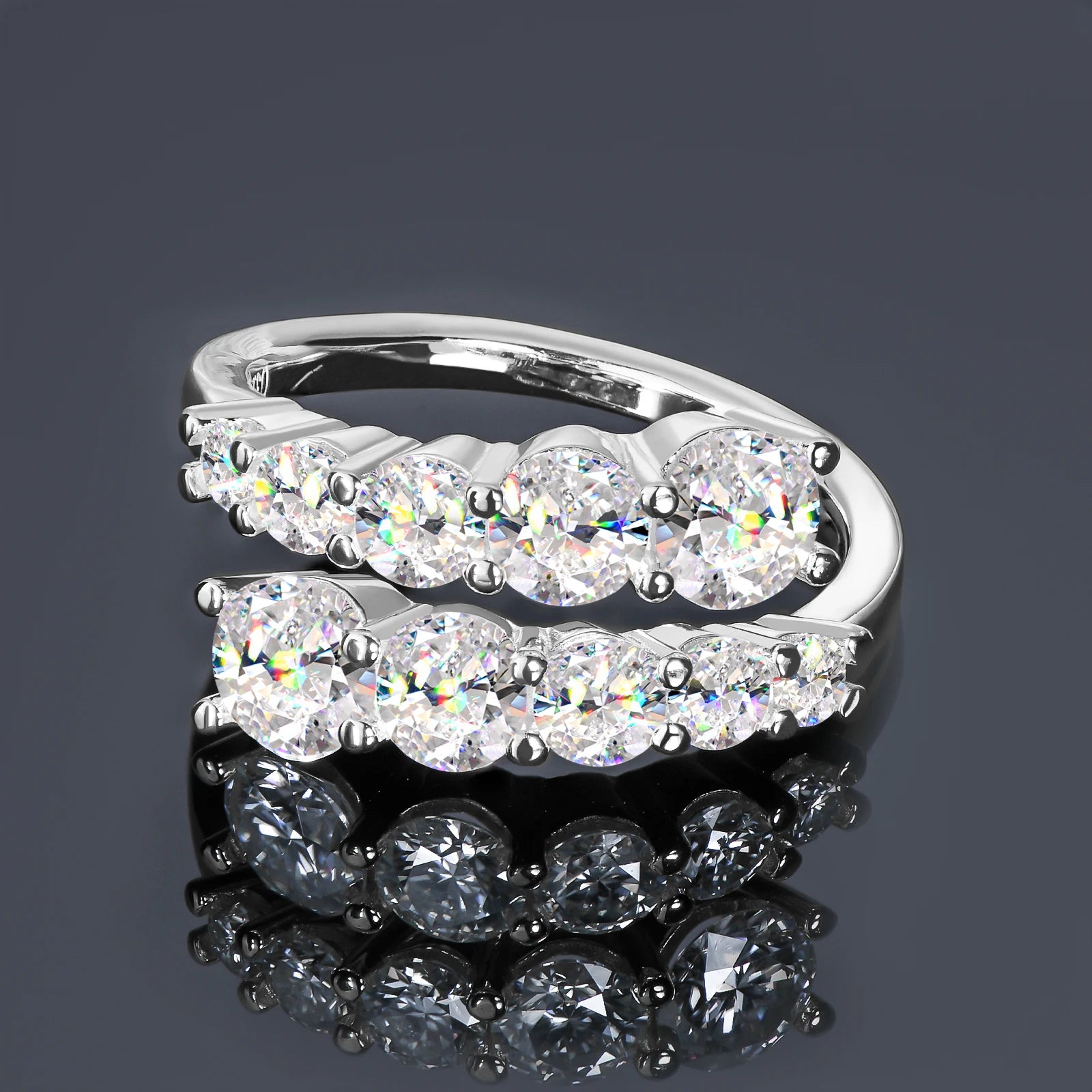 3.26 CTTW Moissanite Bridal Ring - 18K Gold Plated 925 Sterling Silver - EverlyCrafted