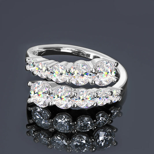 3.26 CTTW Moissanite Bridal Ring - 18K Gold Plated 925 Sterling Silver - EverlyCrafted