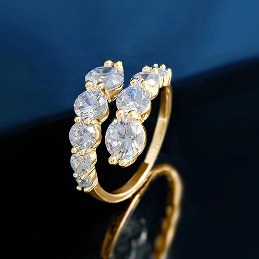 3.26 CTW Moissanite Engagement Ring in 18K Gold Plated 925 Sterling Silver