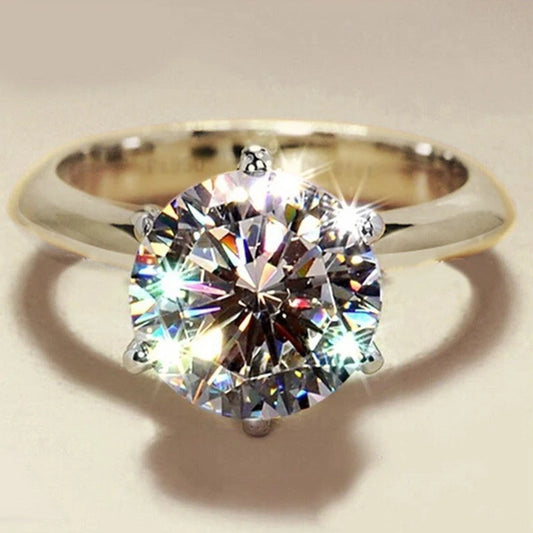 3ct Moissanite Engagement Ring in 925 Silver with Certificate