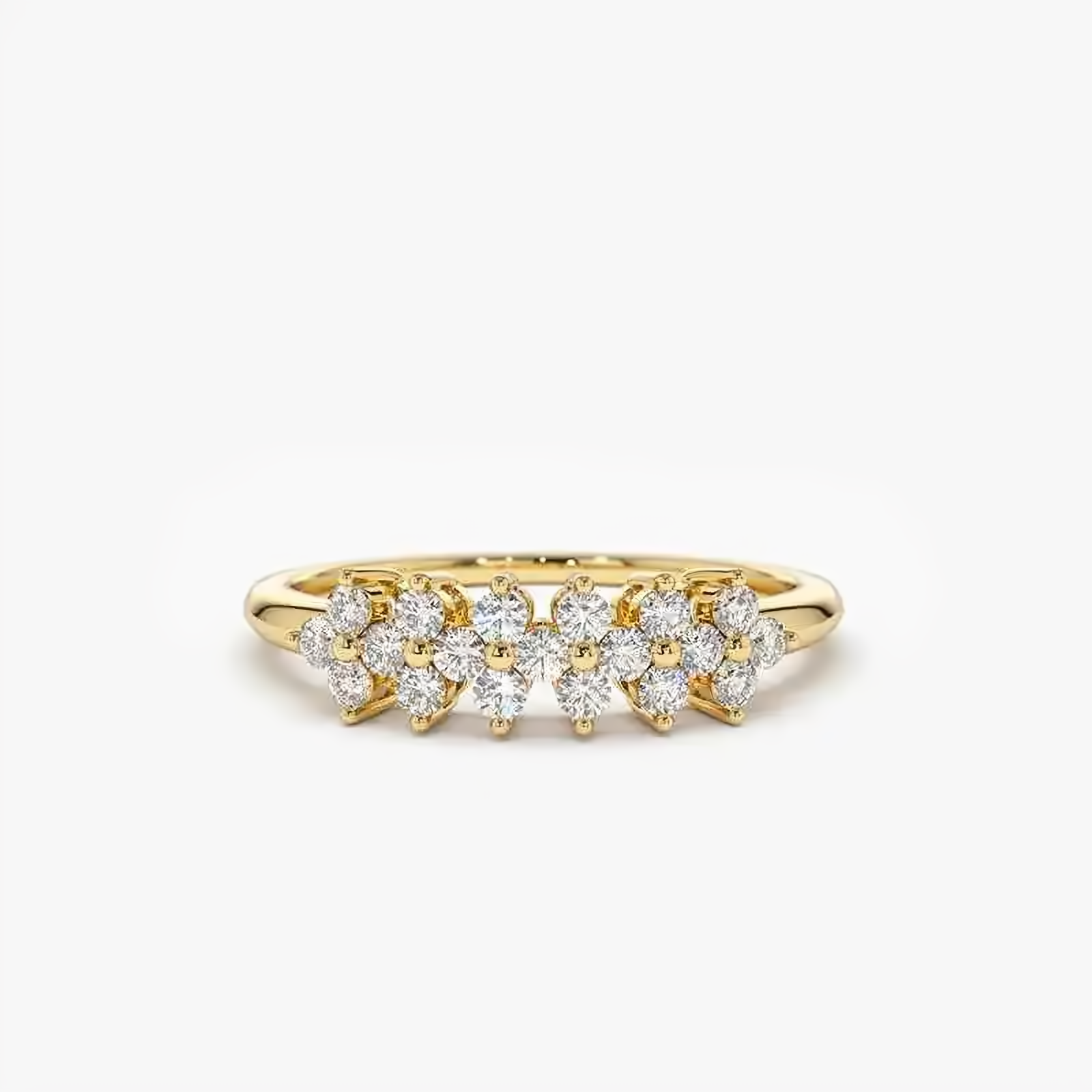 2mm Moissanite Flower Ring 925 Sterling Silver - EverlyCrafted