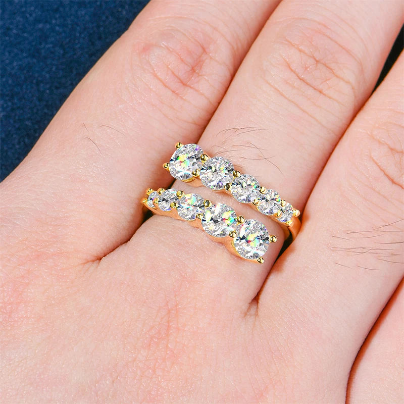3.26 CTTW Moissanite Bridal Ring - 18K Gold Plated 925 Sterling Silver - EverlyCrafted