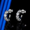 Moissanite Stud Earrings in 18k White Gold Plated Silver - EverlyCrafted