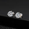 Round Moissanite Stud Earrings - Classic 925 Silver Setting
