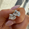 4cttw Radiant/Emerald & Pear Cut Moissanite Stud Earrings - EverlyCrafted