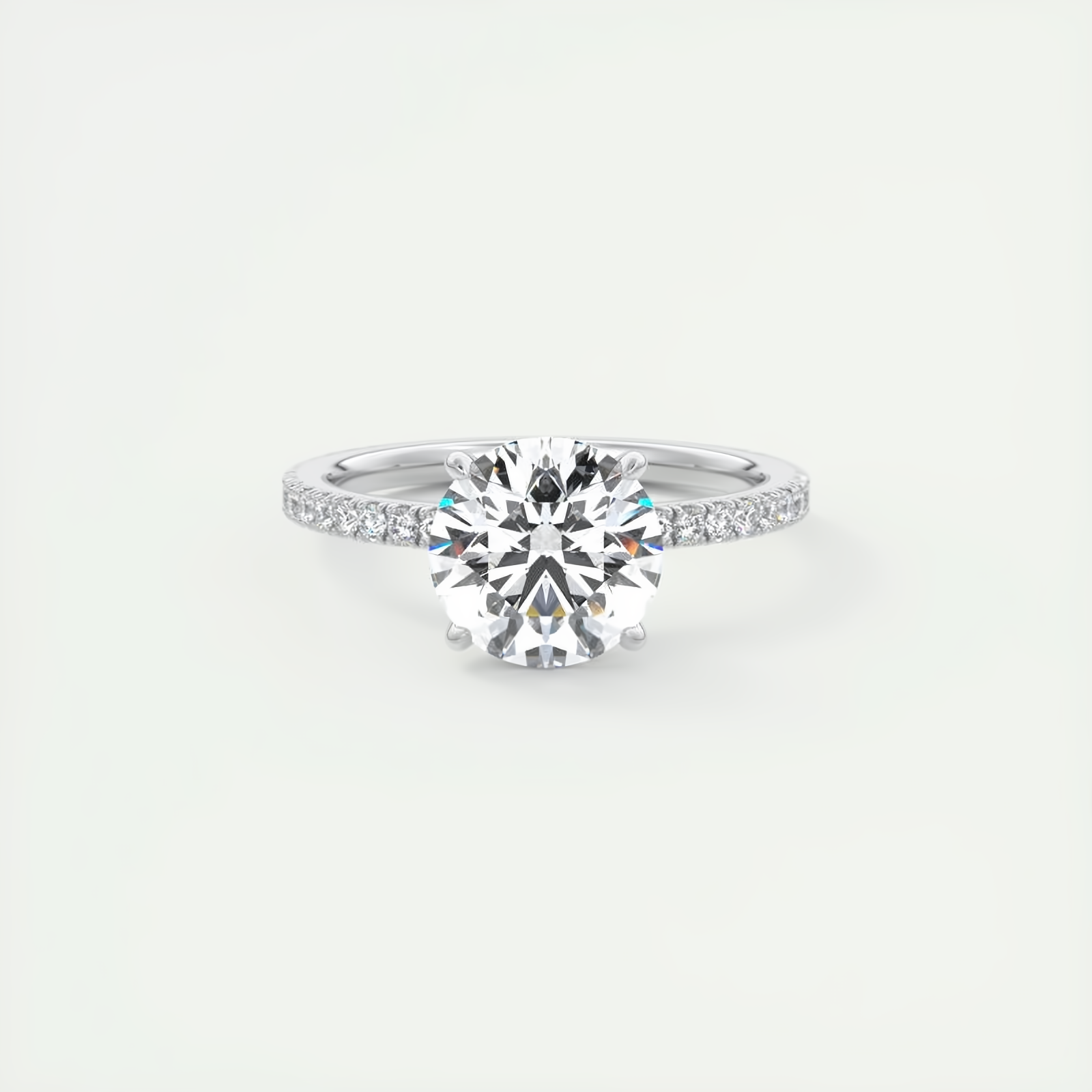 Moissanite Engagement Ring in 925 Sterling Silver - EverlyCrafted