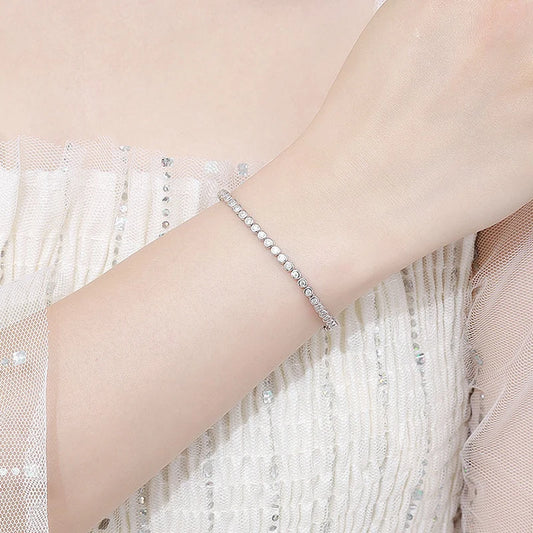 2mm Moissanite Tennis Bracelet for Men & Women - Sterling Silver - EverlyCrafted